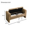 Alilang 52.30 inch Modern Upholstered Storage Bench with Lift-Top Design and Gold Accent Handles-coffee - image 4 of 4