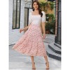 INSPIRE CHIC Women's Floral Elastic Waist Tiered Ruffle Boho Midi Skirts - 2 of 4