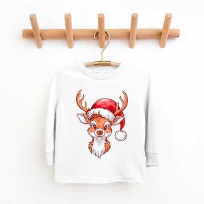 The Juniper Shop Cute Reindeer Head Youth Long Sleeve Tee