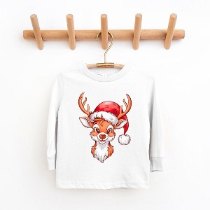 The Juniper Shop Cute Reindeer Head Youth Long Sleeve Tee - 1 of 3