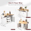 PAGED Kitchen Island with 2 Drop Leaf, Rolling Kitchen Cart on 5 Wheels with Spice & Towel Rack, 3 Drawers for Kitchen - 3 of 4