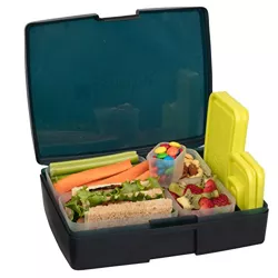 Bentology Bento Lunch Box with 5 Removable Containers ? Includes Measurements for Portion Control ? On-the-Go Meal and Snack Packing (Translucent Midnight)