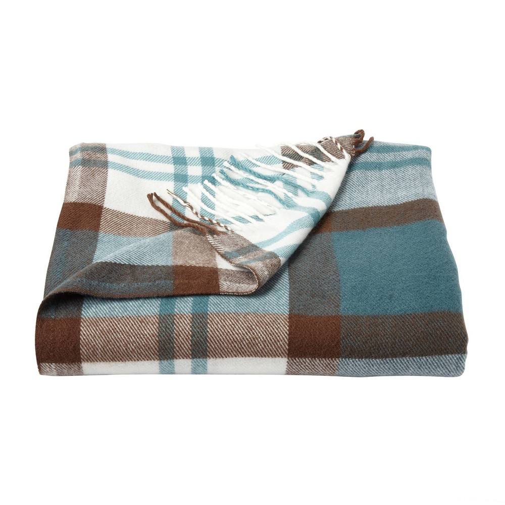 Photos - Duvet 60"x70" Breathable and Stylish Soft Bristol Plaid Throw Blanket - Yorkshir