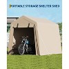 6x6 FT Portable Outdoor Storage Shed with Roll-Up Zipper Door & Vent, Heavy-Duty Shelter Waterproof PE Tarp, UV-Resistant Carport for Motorcycle - 4 of 4