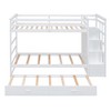 TiramisuBest Full Over Full Bunk Bed with Twin Trundle & Staircase, White, Space-Saving Wooden Bunk Bed with Storage Drawers - 4 of 4