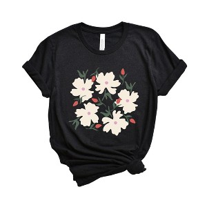 Simply Sage Market Women's Pink Flowers and Buds Short Sleeve Graphic Tee - 1 of 4