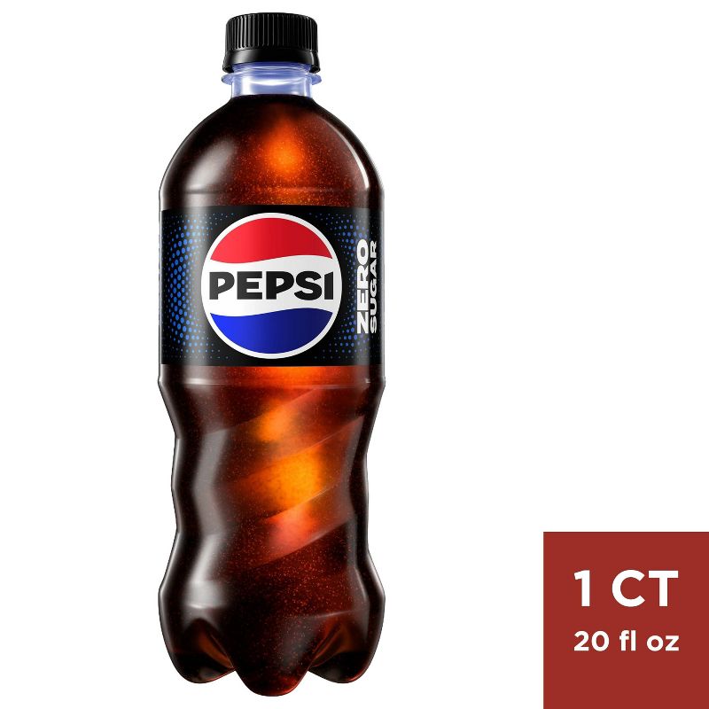Pepsi Zero Sugar Cola Soda - 20 fl oz Bottle, 1 of 7