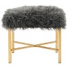 Horace Faux Lamb X-Square Bench - FOX6267 - Grey - Safavieh Couture - 4 of 4