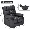 CAVINAS Upholstered PU Sofa Chair with Side Pocket,Ergonomic Adjustable Single Sofa Chairs with Footrest,Recliner Couch for Living Room - 2 of 4