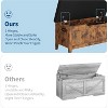 39.4in Storage Bench with Padded Seat, Wooden Chest Storage Box with 2 Safety Hinges for Entryway Living Room, Bedroom, Easy Assembly - 4 of 4