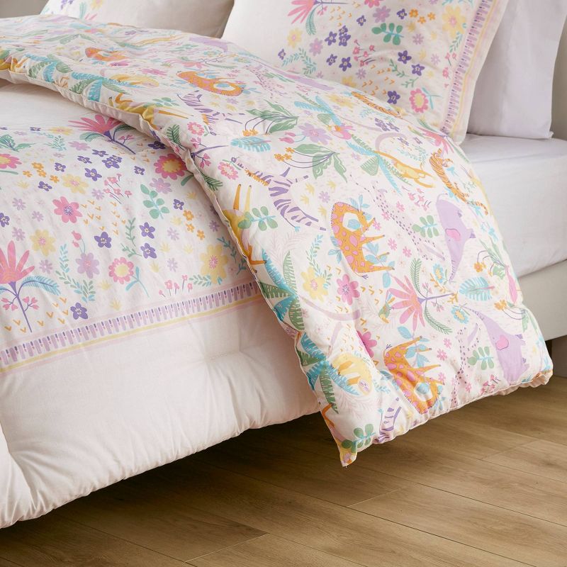 Maisie Floral Reversible Cotton Kids' Comforter Set with Throw Pillow Purple - Urban Habitat, 4 of 9