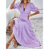 Women's Boho Floral Print Square Neck Beach Party Flowy Ruffle Midi Dress - 2 of 4
