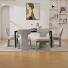 Chenille Upholstered Dining Chairs Set of 4, Dining Room Chairs with Rubberwood Legs, Curved Back Accent Chairs for Kitchen or Cafe-Koiai - 3 of 4