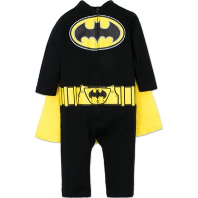 DC Comics Justice League Batman Baby Zip Up Cosplay Costume Coverall and Cape Infant 