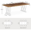 70.86" Farmhouse Dining Table for 6-8, Rustic Wood Kitchen Table with Sturdy Metal Frame - 3 of 4