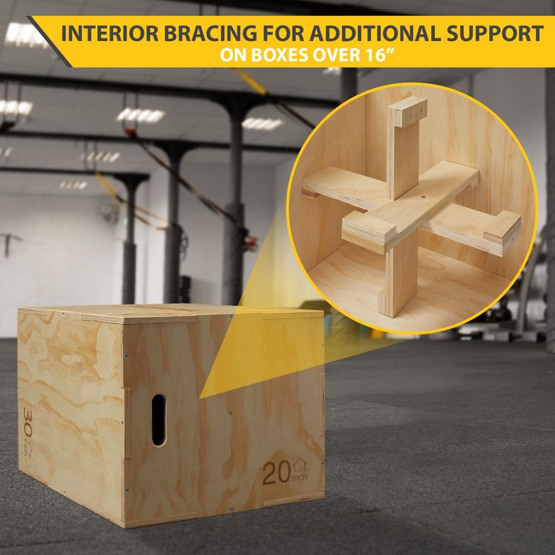 Philosophy Gym 3 in 1 Wood Plyometric Box -  Jumping Plyo Box for Training and Conditioning, 4 of 8