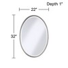 Uttermost Oval Vanity Decorative Wall Mirror Beveled Glass Brushed Nickel Metal Frame 22" Wide for Bathroom Bedroom Living Room - 4 of 4