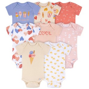 Onesies Brand Baby Girls' 8-Pack Short Sleeve Onesies Bodysuits - 1 of 4
