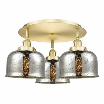 Bell - 3 Light Flush Mount In Art Deco Style-9.25 Inches Tall and 19.75 Inches Wide