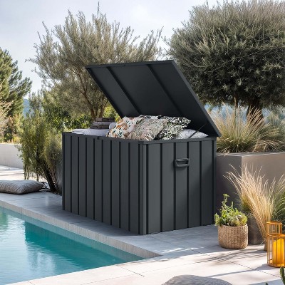 PURPLE LEAF Outdoor Deck Box Waterproof Lockable Storage Box Container with Lid Deck Organization