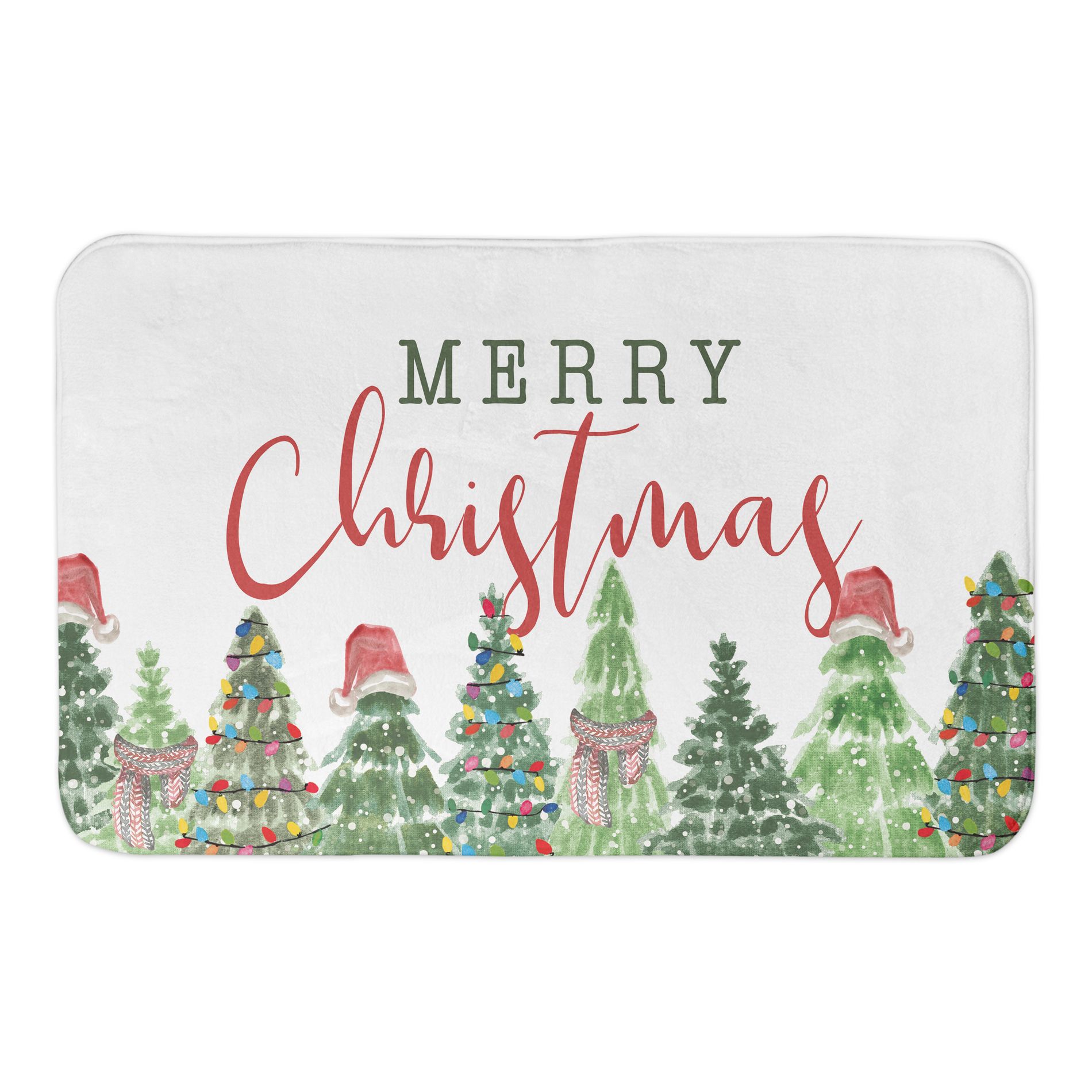 Creative Products Merry Christmas Gnome Trees 21 x 34 Bath Mat