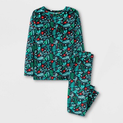 Toddler Girls' Holly Tight Fit Pajama Set - Cat & Jack™ Green 