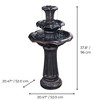 Teamson Home Outdoor Lily Flower Stone 3-Tier Waterfall Fountain, Gray - 2 of 4