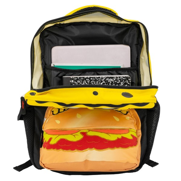 Mochila de Bob Esponja con cara 3D, para niñas y niños, 16 pulgadas 4