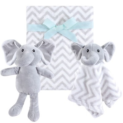 Hudson Baby Infant Plush Blanket, Security Blanket and Toy Set, Gray Elephant, One Size