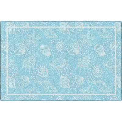 Photo 1 of 3'3"x5' Rectangle Nylon Area Rug Blue - Brumlow Mills