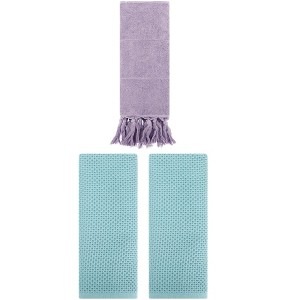 REGALWOVEN 3 Packs Cotton Soft Absorbent Tassels and Waffle Hand Towel - 1 of 4