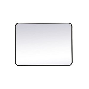 Elegant Lighting Soft corner metal rectangular mirror 27x36 inch in Black - 1 of 4