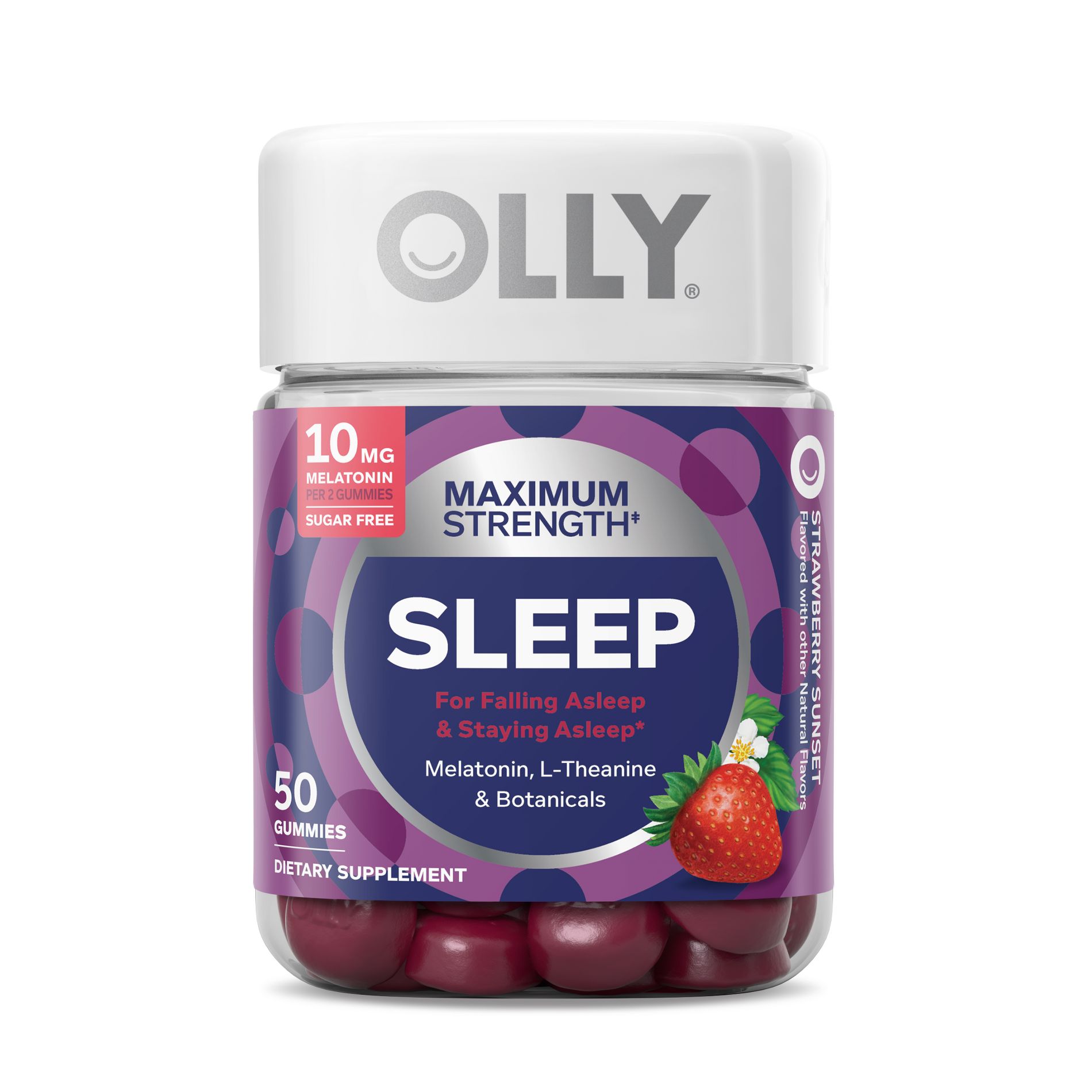 OLLY Maximum Sleep 10mg Vegan Gummies - Strawberry - 50ct
