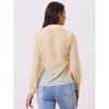 INSPIRE CHIC Women's Sheer Mesh Long Sleeve Button Down Shirts - 3 of 4