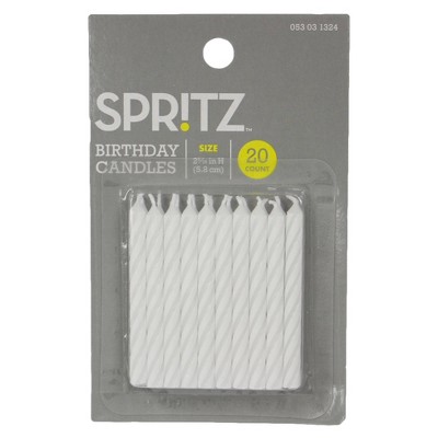 20ct Swirl Birthday Candle White - Spritz™