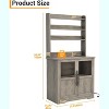 coucheta Farmhouse Coffee Bar Cabinet for Kitchen with Power Outlet and Microwave Oven Stand, Pantry Hutch with 2 Door & Versatile Storage Shelf - 2 of 4