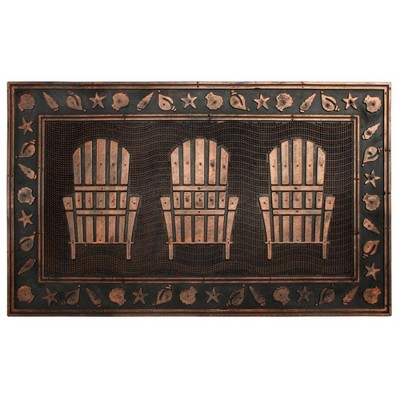 Raj 1'6" x 2'6" Molded Adirondack Chair Rubber Doormat Black/Gold