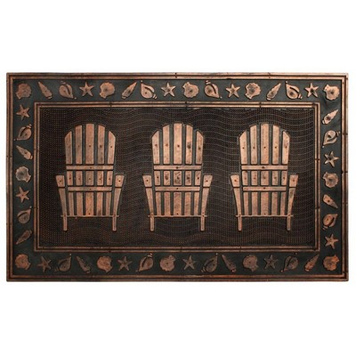 1'6" x 2'6" Molded Adirondack Chair Rubber Doormat Black/Gold - Raj
