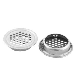Unique Bargains Kitchen Bathroom Cabinet Wardrobe Stainless Steel Round Circular Mesh Hole Air Vent 2 Pcs - 1 of 3