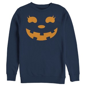 Men's CHIN UP Halloween Jack o' Lantern Face Sweatshirt - 1 of 4