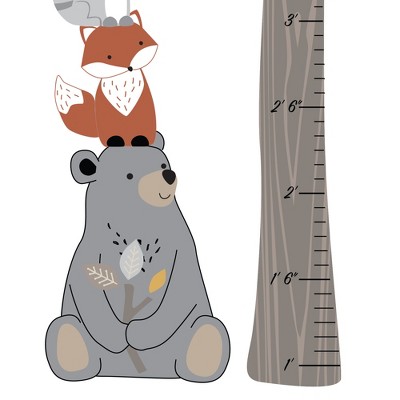 Woodland Forest Animals Glossy Vinyl Growth Chart Wall Decals
