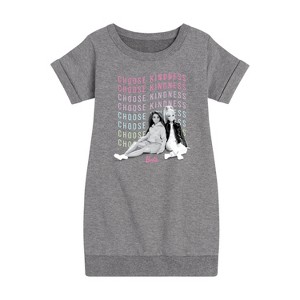 - Barbie - Choose Kindness Graphic Short Sleeve Fleece Dress - 1 of 3