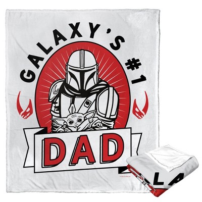 Disney Star Wars The Mandalorian Galaxy Dad Silk Touch Throw Blanket 50x60 Inches