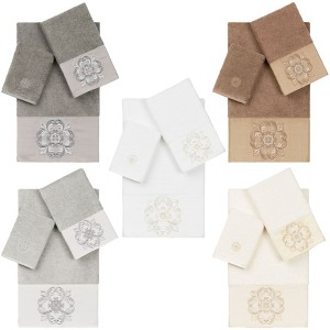 Linum Home Textiles 100% Turkish Cotton ALYSSA Embellished Towel Set - 1 of 4