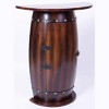 Vintiquewise Rustic Lockable Barrel Shaped Wine Bar Cabinet Wooden End Table - 4 of 4