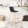 Zuo Adele Barstool (Set of 2) Black & Gold - 2 of 4
