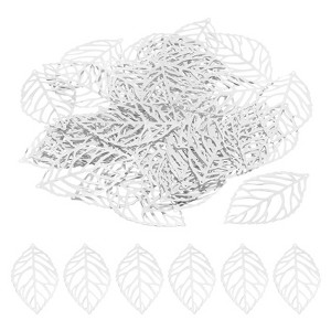 Unique Bargains Metal Bulk Hollow Leaf Pendants for Jewelry Making Bracelet 50 Pcs - 1 of 4