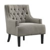 Textured Fabric Upholstered Modern Traditional Accent Chair with Button Tufted Back, Attached Cushions, Dacron Wrapped Foam, Solid Wood Frame - 2 of 4