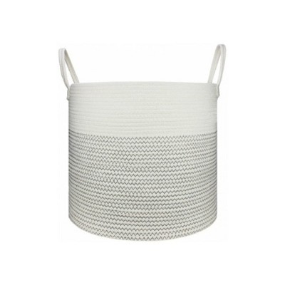 Apex Vanguards White And Grey Woven Laundry Basket