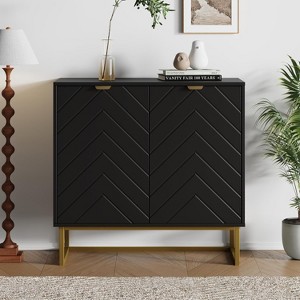 COZONY Modern Sideboard Buffet Cabinet with Storage, Wood Accent Credenza with Herringbone Doors & Adjustable Shelf for Dining Room, Living Room - 1 of 4